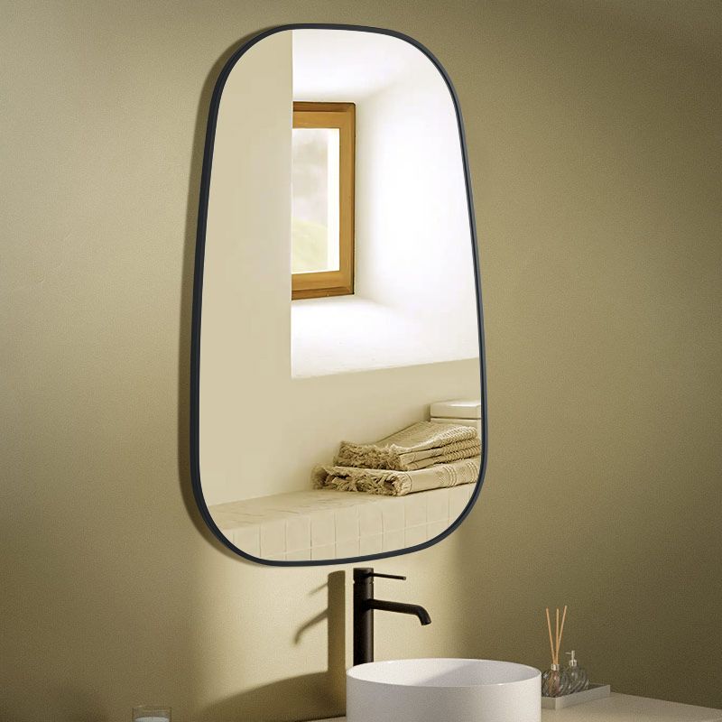 Miroir organique 50X80 Noir Mat, Elipse 