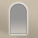 Chatelet Miroir demi Lune 55X100Led+Anti-Buee Noir Mat