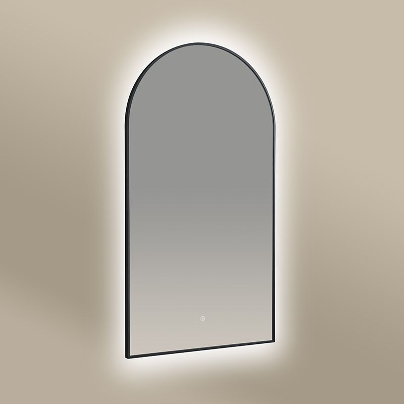 Chatelet Miroir demi Lune 55X100Led+Anti-Buee Noir Mat