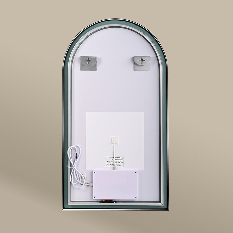 Miroir demi Lune 55X100 avec Led et Antibuée Noir Mat, Chatelet 