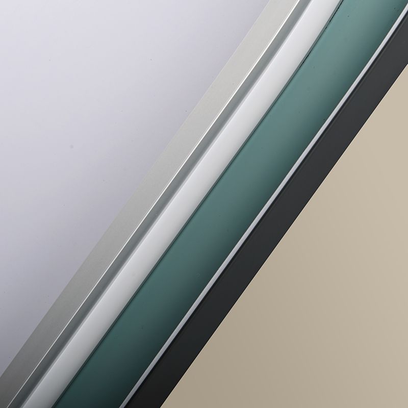 Miroir demi Lune 55X100 avec Led et Antibuée Noir Mat, Chatelet 
