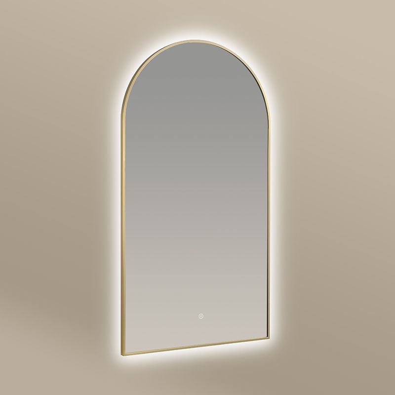 Chatelet Miroir demi Lune 55X100Led+Anti-Buee Dore Mat