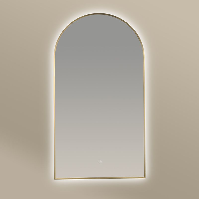 Chatelet Miroir demi Lune 55X100Led+Anti-Buee Dore Mat