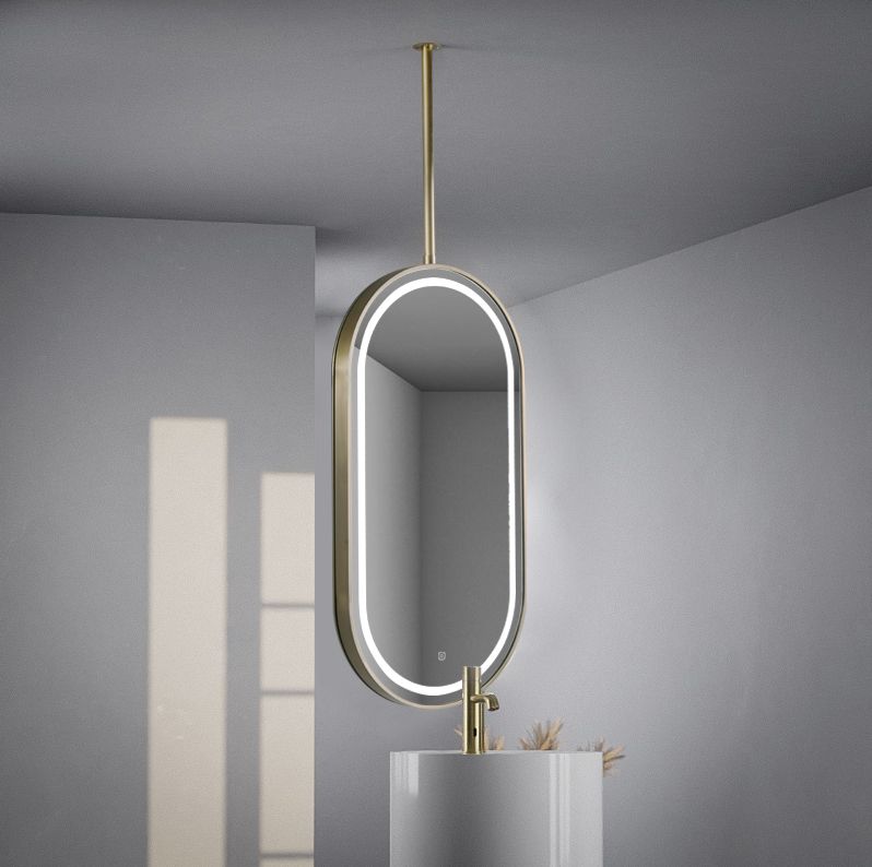 Miroir suspendu avec led 50X100 Dore Mat Chatelet 2