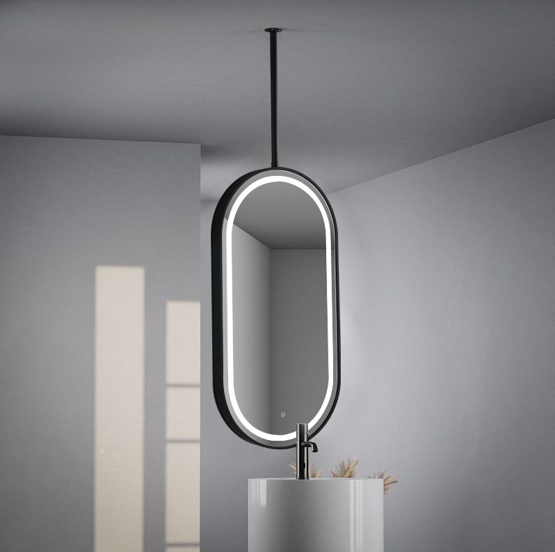 Miroir suspendu avec led 50X100 Noir Mat Chatelet 2 