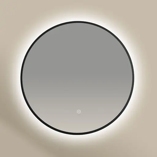 Chatelet Miroir Rond Diam50 Led+Anti-Buee Noir Mat.webp