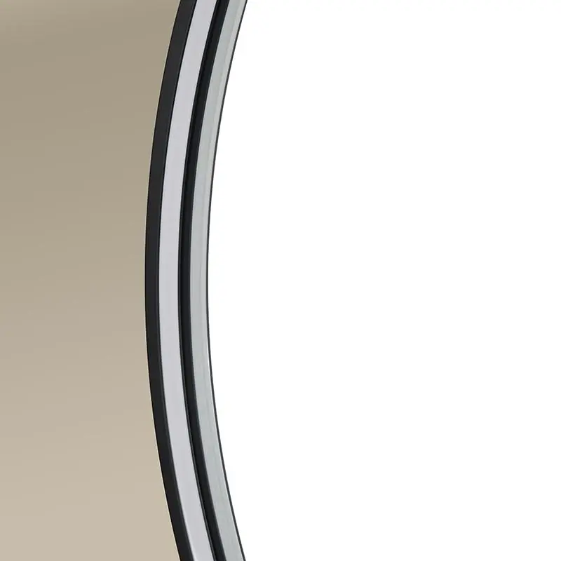 Miroir Rond 60cm rétroéclairage Led et Anti-Buée Noir Mat, Chatelet