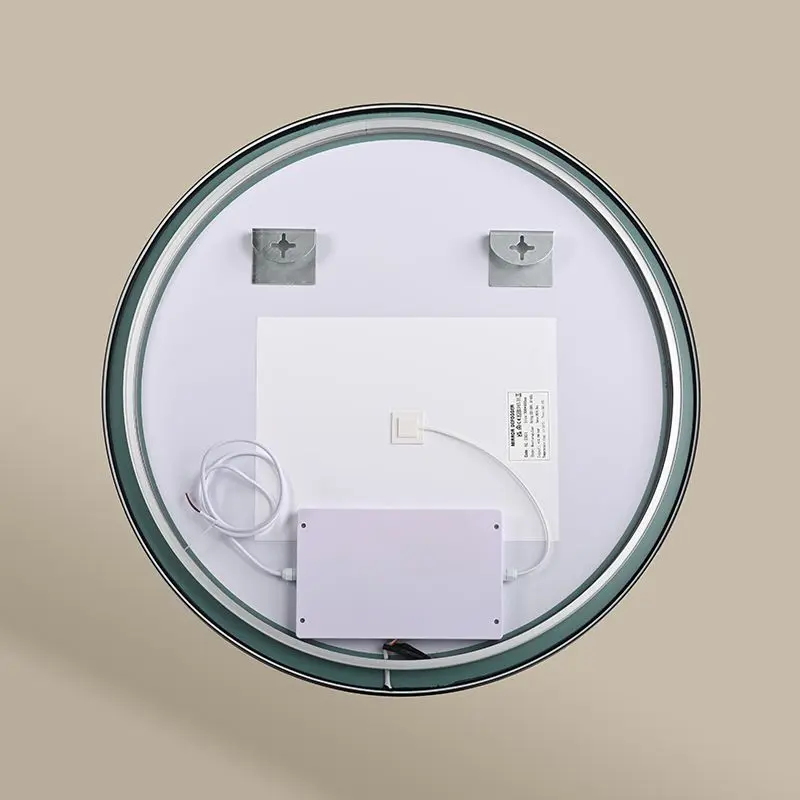 Miroir Rond 60cm rétroéclairage Led et Anti-Buée Noir Mat, Chatelet