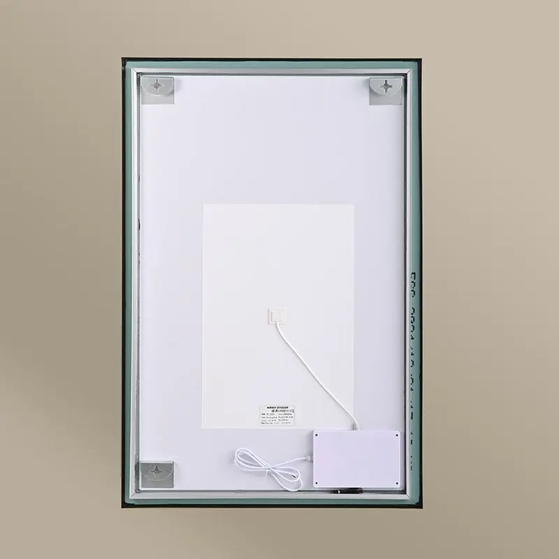 Miroir Rectangulaire 120X80 rétroéclairage Led et Anti-Buée Doré Mat, Châtelet 
