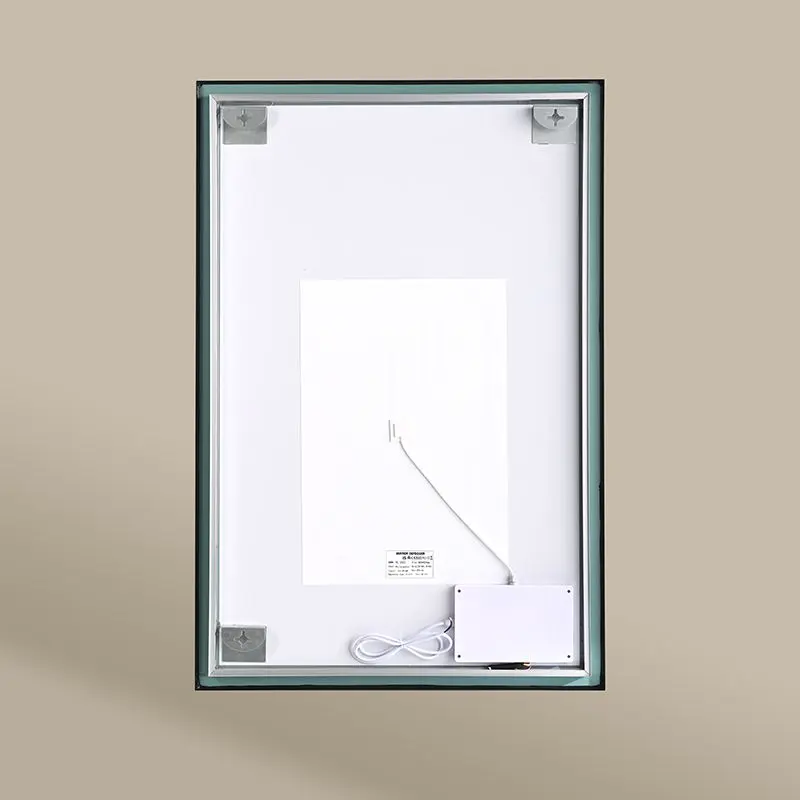 Miroir Rectangulaire 120X80 rétroéclairage Led et Anti-Buée Noir Mat, Châtelet 
