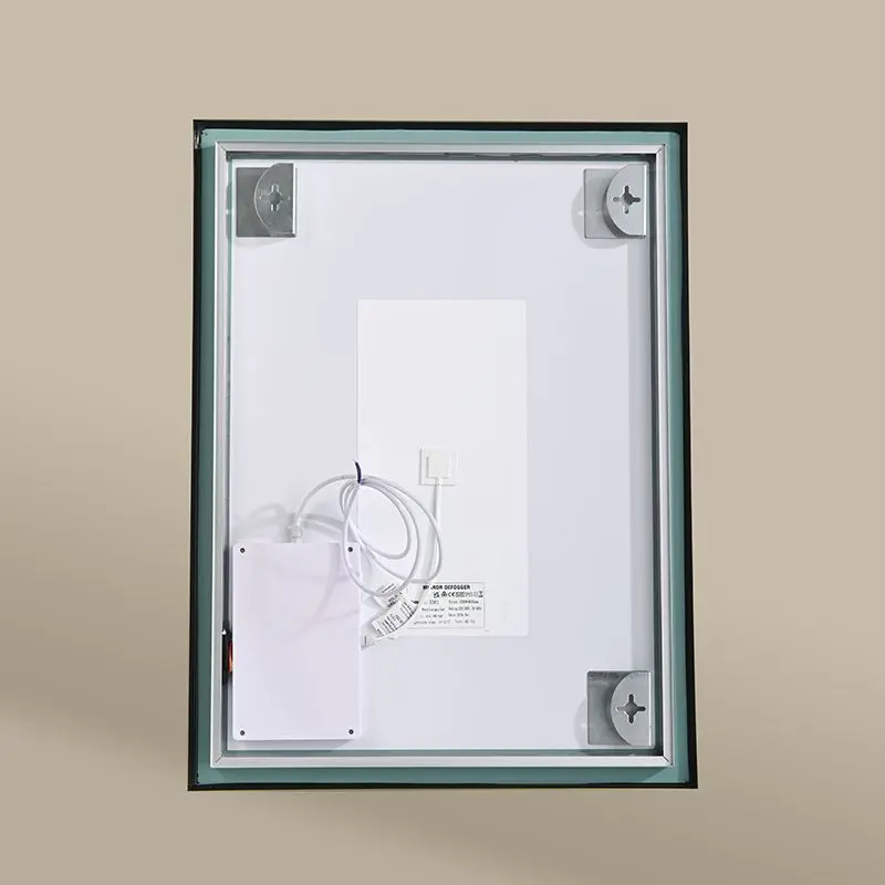 Miroir Rectangulaire 60X80 rétroéclairage Led et Anti-Buée Doré Mat, Chatelet 