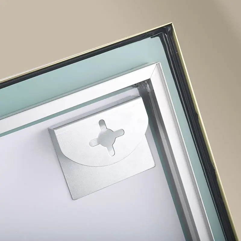 Miroir Rectangulaire 40X80cm rétroéclairage Led et Anti-Buée, Chatelet, Doré mat
