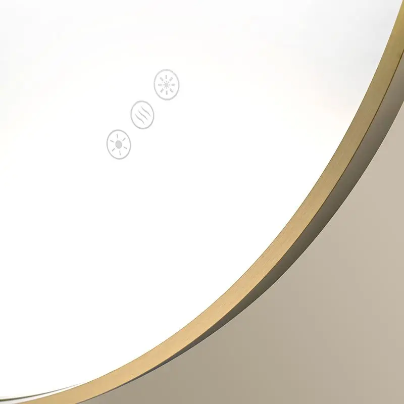 Miroir 80 cm éclairage Led frontal et rétroéclairé, Anti-buée Doré Mat, Prestige