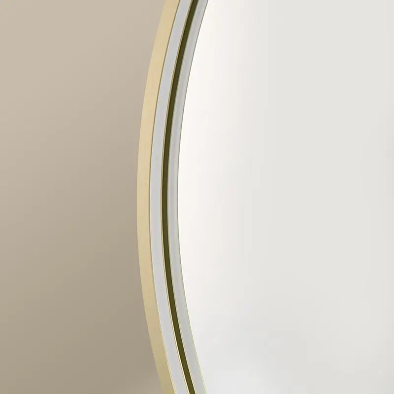 Miroir 80 cm éclairage Led frontal et rétroéclairé, Anti-buée Doré Mat, Prestige