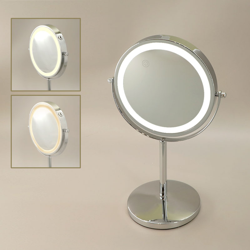 Miroir cosmétique grossissant  5X,  chrome, Elvire