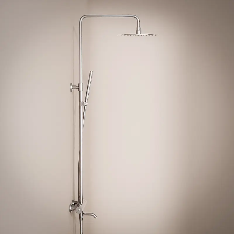 Colonne bain-douche avec mitigeur thermostatique, Ø25cm, chrome, Châtelet III