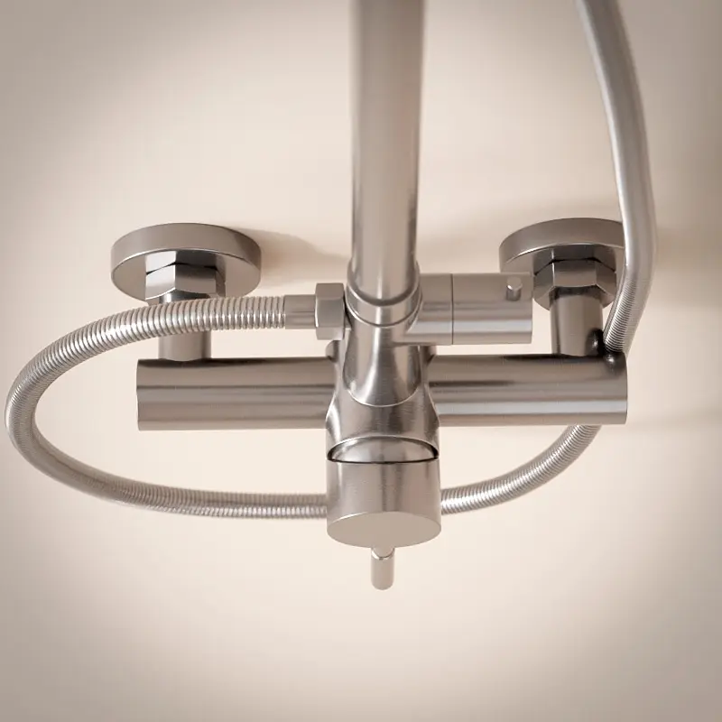 Colonne de douche avec mitigeur mécanique, inox brossé, Steel