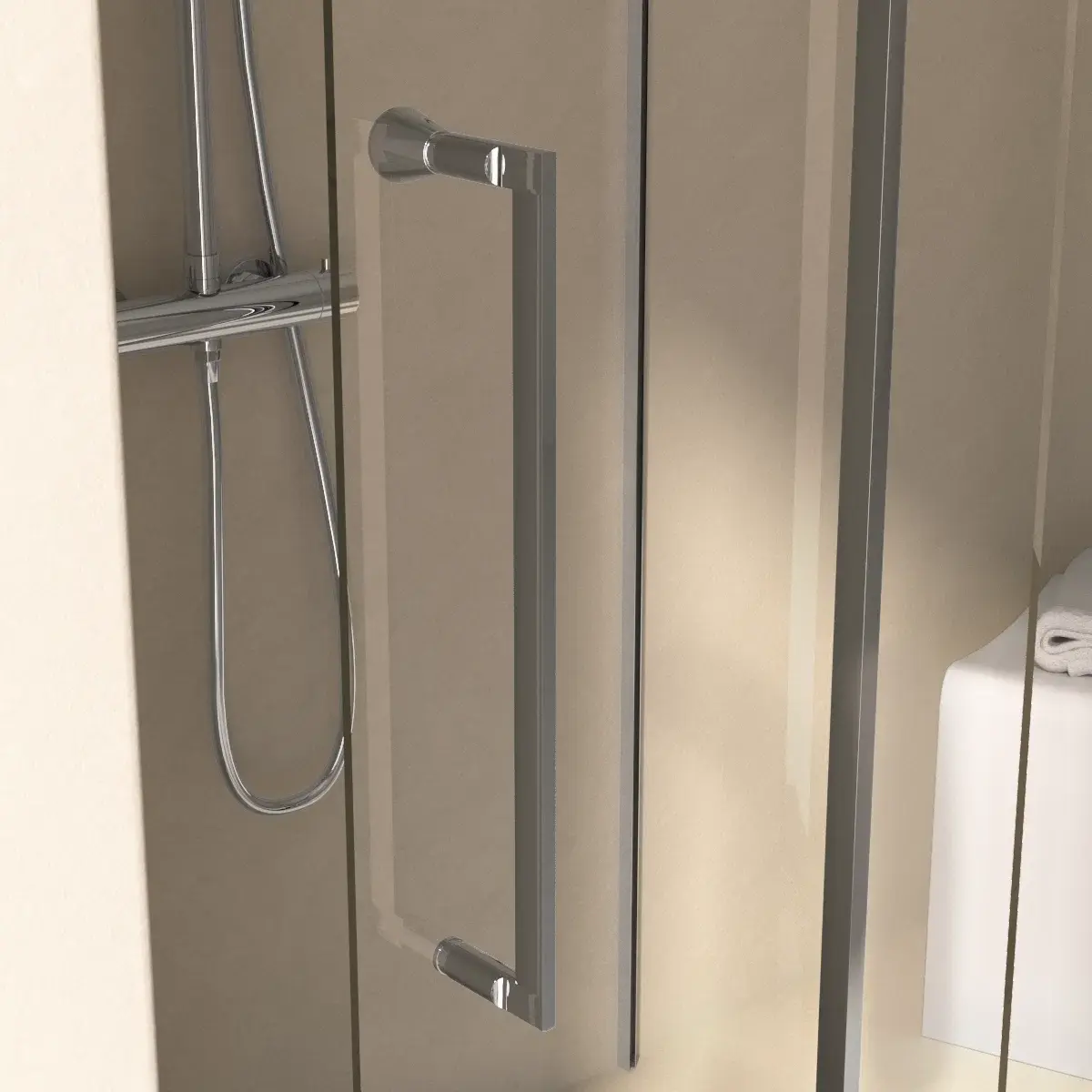 Cabine de douche d'angle Coulissante Chromée de 106,8cm à 1668 x 80cm ou 90cm , Paro