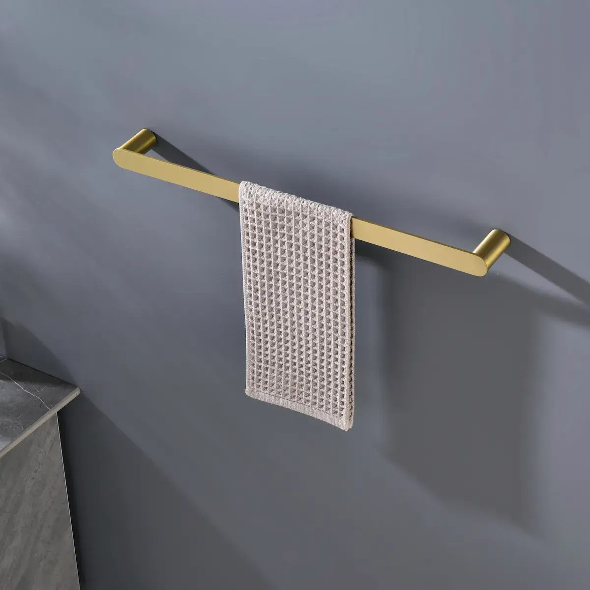 Porte Serviette 59cm Doré Brossé, Deauville  