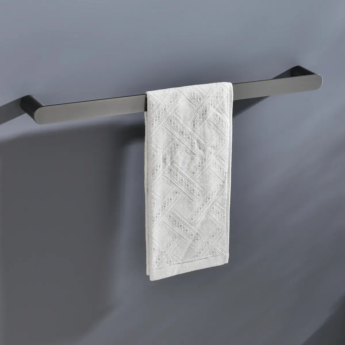 Porte Serviette 59cm Gun métal brossé, Deauville 