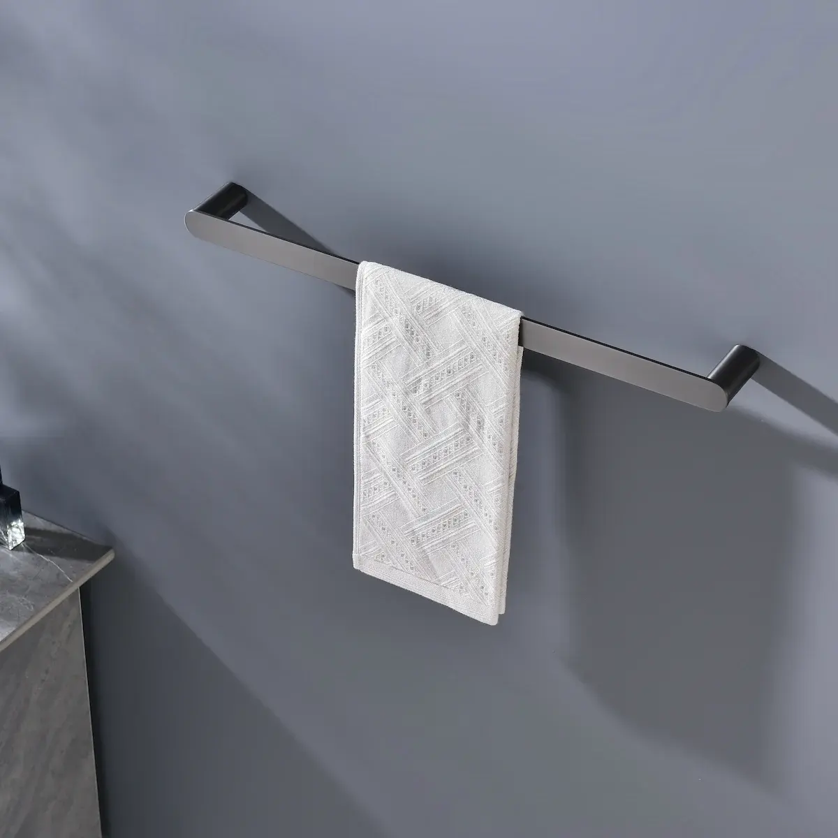 Porte Serviette 59cm Gun métal brossé, Deauville 