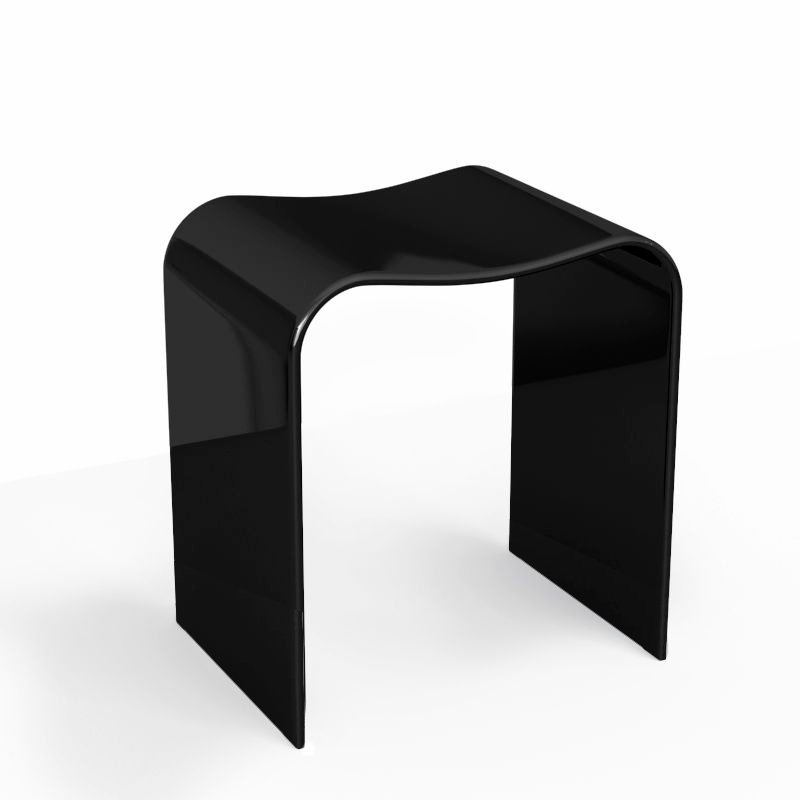 Tabouret en acrylique noir