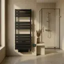 Sèche-Serviettes électrique avec soufflerie, 120x55 cm, 750W + 1000W, Noir, Swag