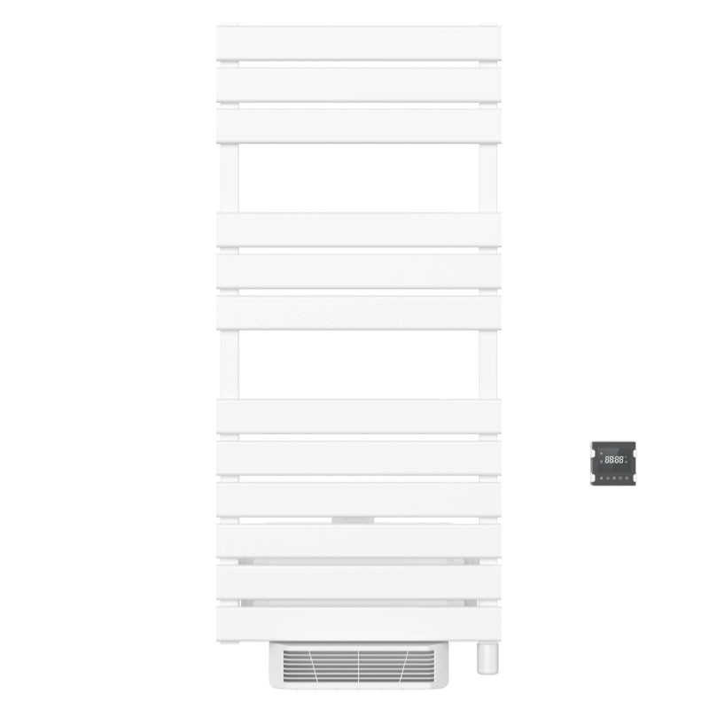 Sèche-Serviettes électrique avec soufflerie, 120x55 cm, 750W + 1000W, Blanc, Swag