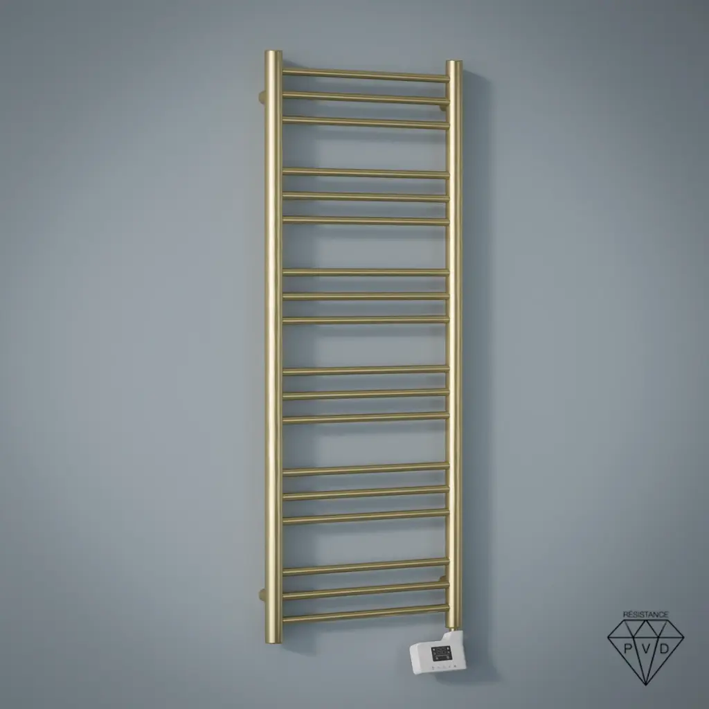 Sèche-Serviettes électrique, 120x50 cm, 500W, Doré brossé, Châtelet