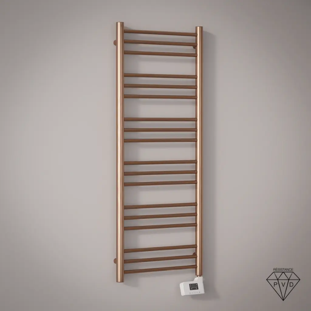 Sèche-Serviettes électrique, 120x50 cm, 500W, Doré Rose brossé, Châtelet