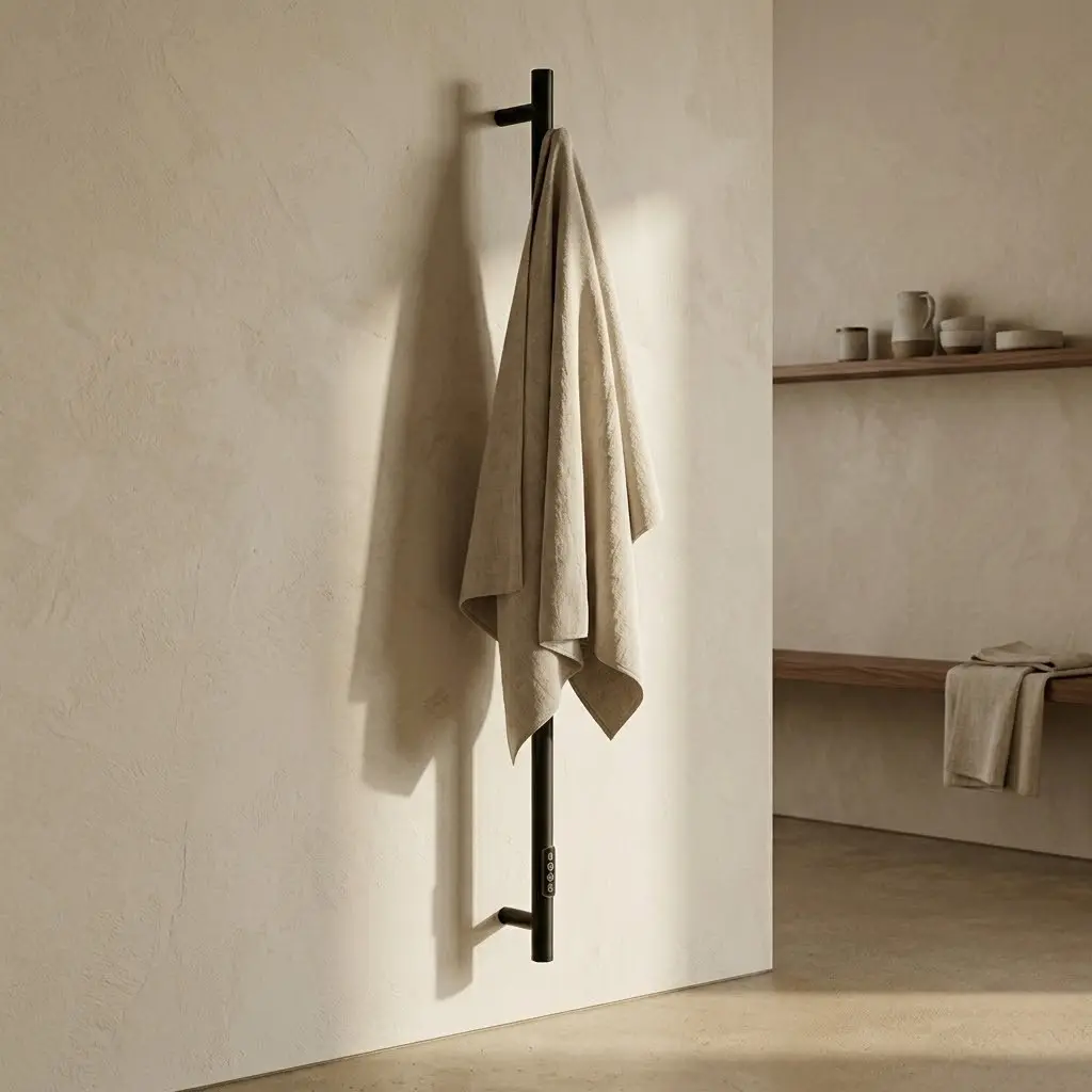 Chauffe serviette électrique 75W 145X32  Noir mat, Châtelet