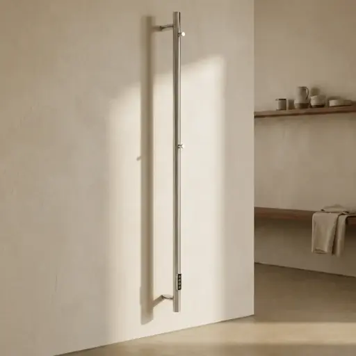 Chauffe serviette électrique 75W 145X32  Inox Brossé, Châtelet