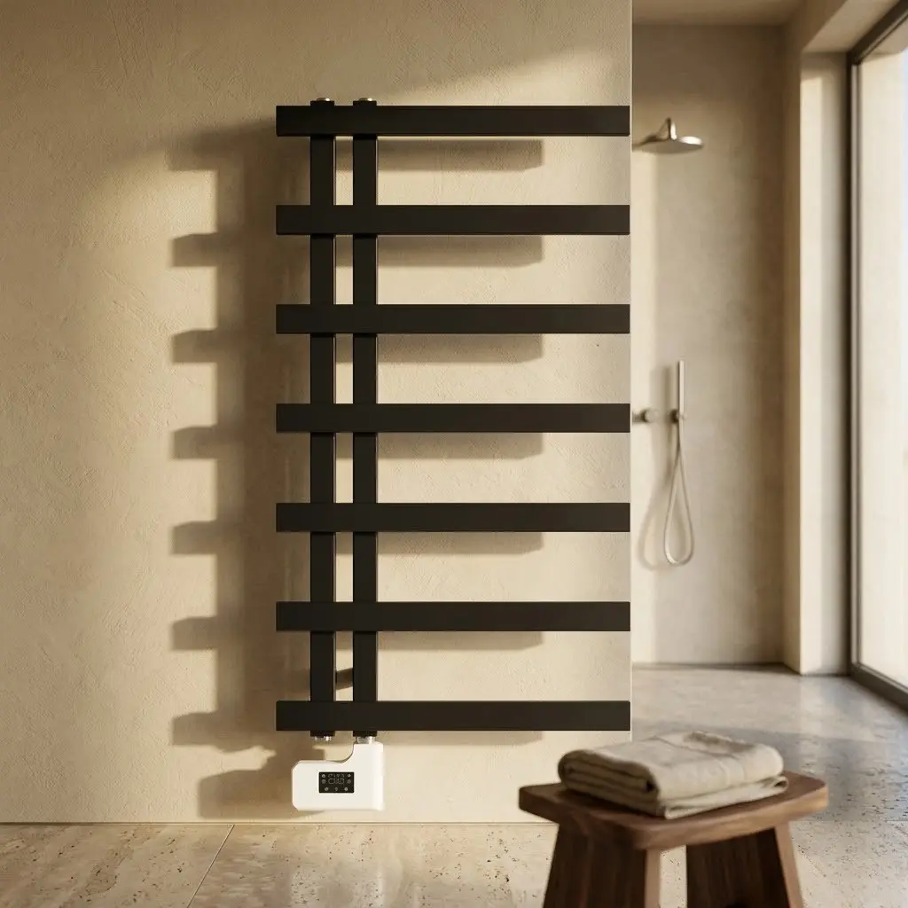 Sèche serviette électrique 400W 50X90 Noir Mat, STAN