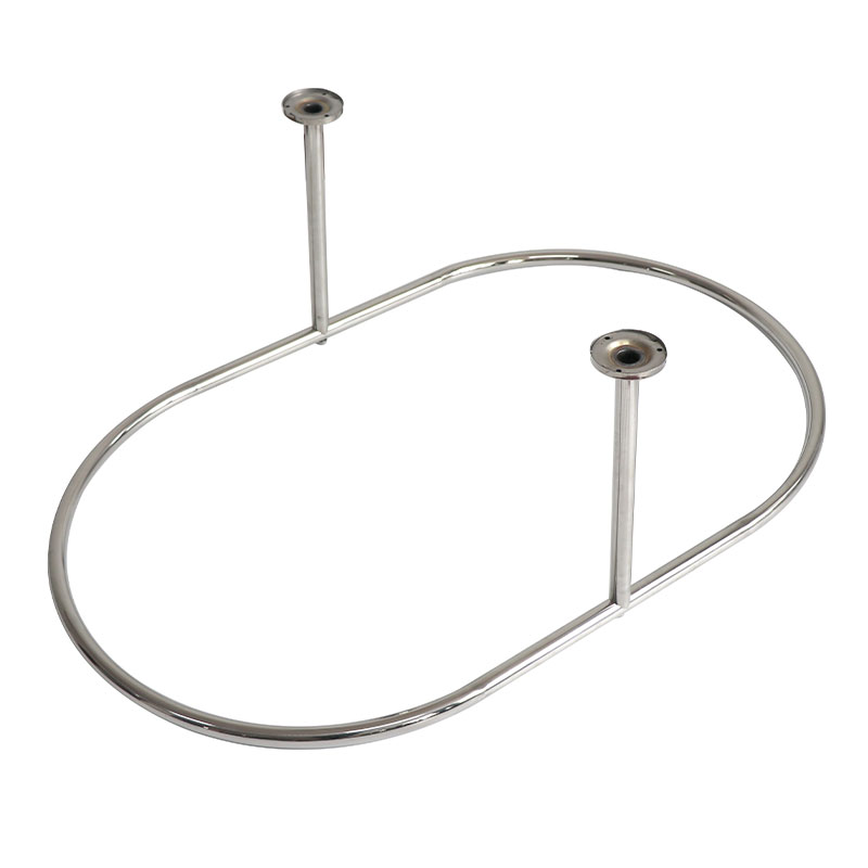 Barre ovale 120x60 cm, pour rideau, chromé