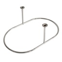 Barre ovale 120x60 cm, pour rideau, chromé