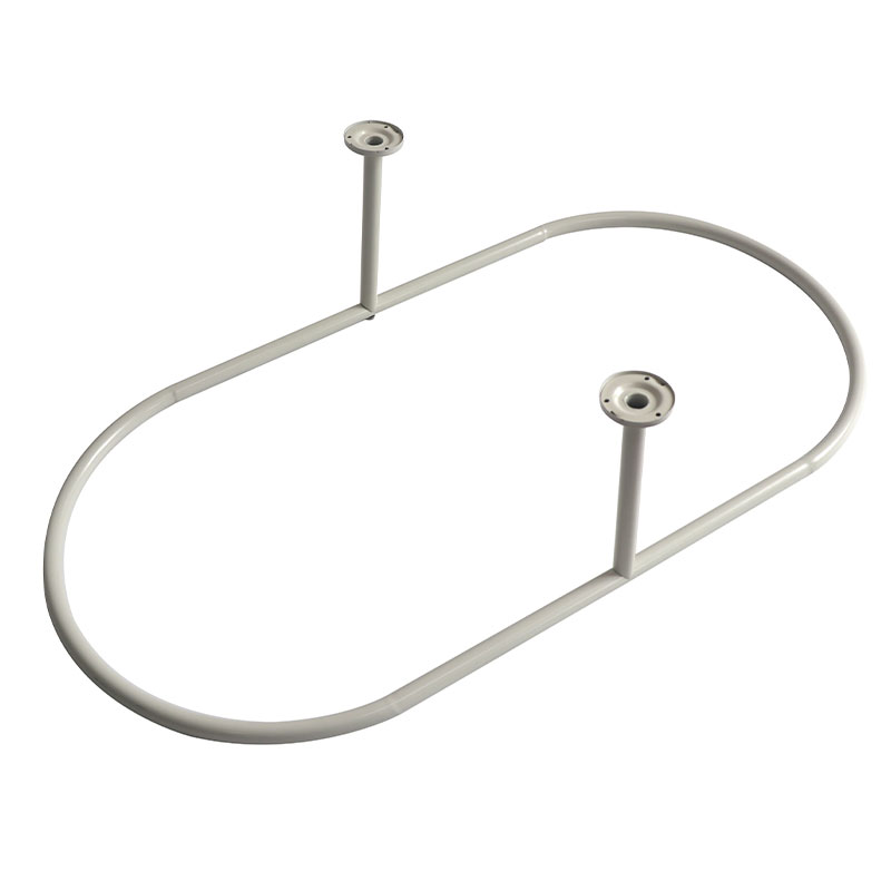 Barre ovale 120x60 cm, pour rideau, blanc mat