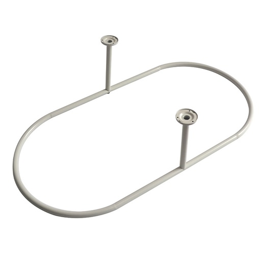 Barre ovale 120x60 cm, pour rideau, blanc mat