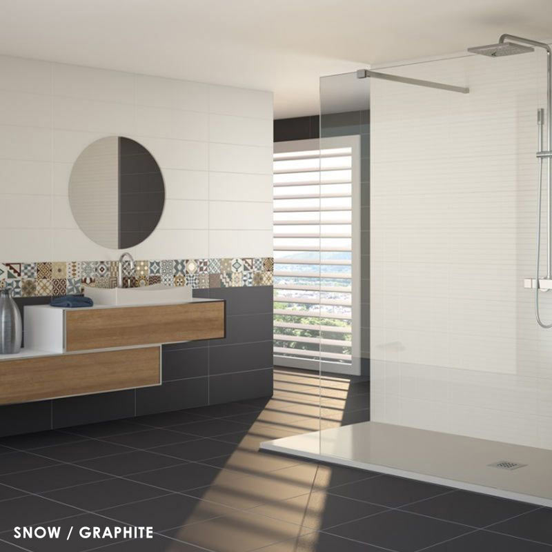 Faïence unie - Graphite, 20x60 cm, House