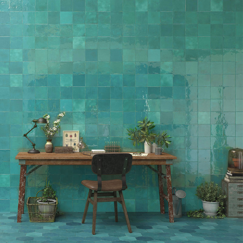 Carreau Souk, Turquesa, 13x13 cm