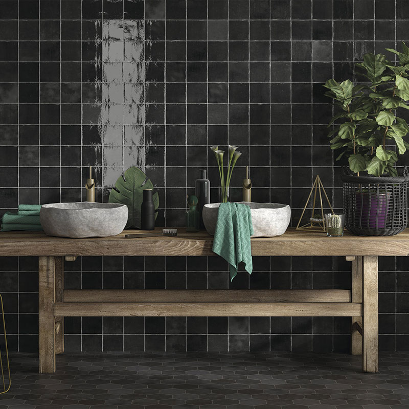 Carreau Souk, Black, 13x13 cm