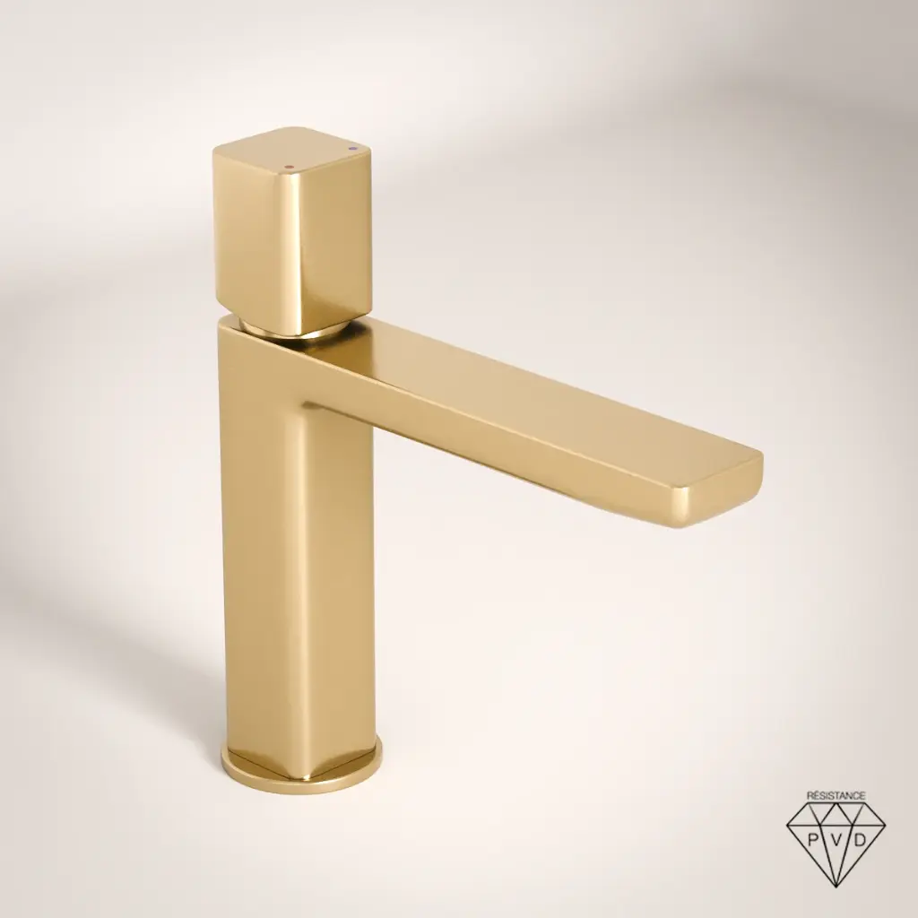 Deauville, Mitigeur Lavabo Doré Brossé