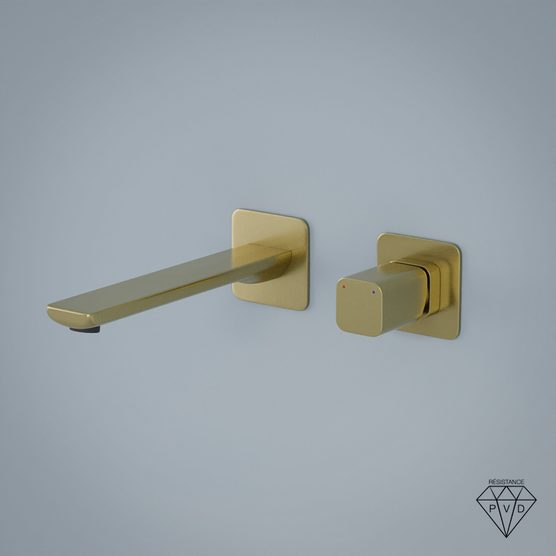 Deauville, Mitigeur Lavabo encastré Doré Brossé