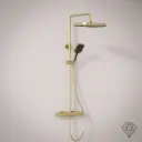 Colonne de douche avec mitigeur mécanique, Doré brossé, Deauville