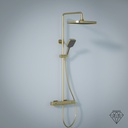 Colonne de douche avec mitigeur mécanique, Doré brossé, Deauville