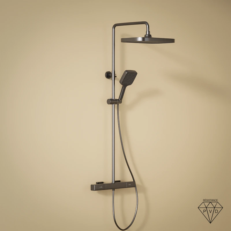 Colonne de douche avec mitigeur mécanique, Gun métal, Deauville