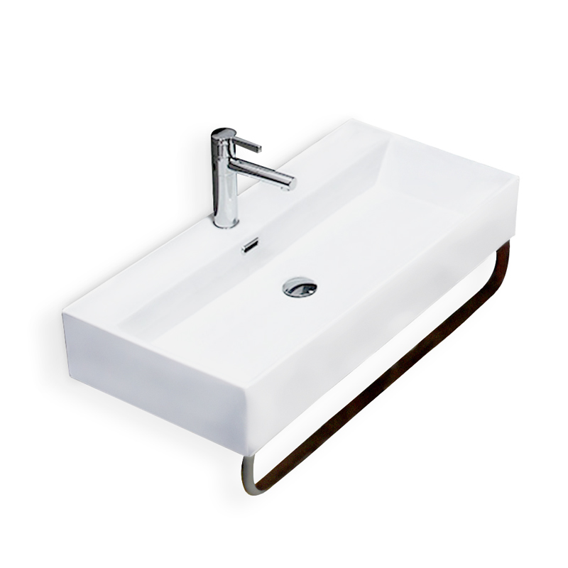 Lavabo suspendu avec porte-serviettes, 100x42 cm, Vera square