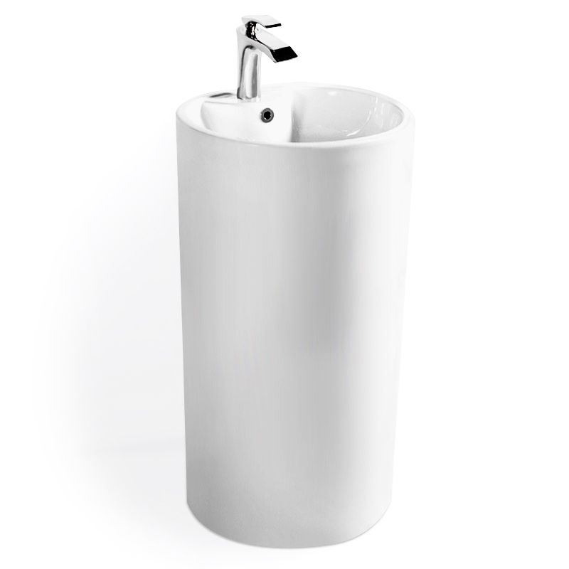 Lavabo à poser 81x45 cm, plage de robinetterie, céramique, Calla