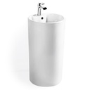 Lavabo à poser 81x45 cm, plage de robinetterie, céramique, Calla