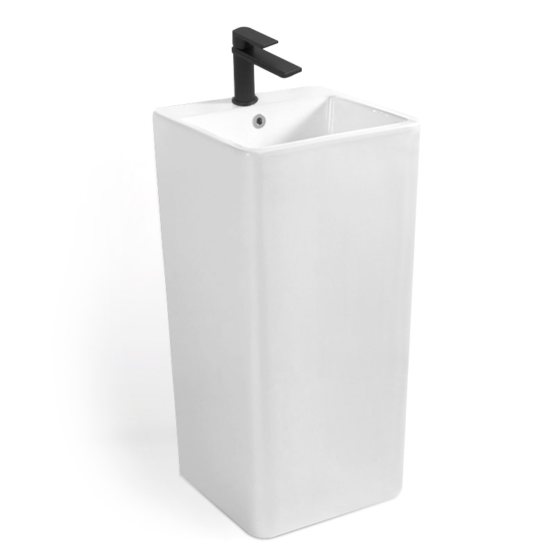 Lavabo à poser 83x41 cm, plage de robinetterie, céramique, Creek
