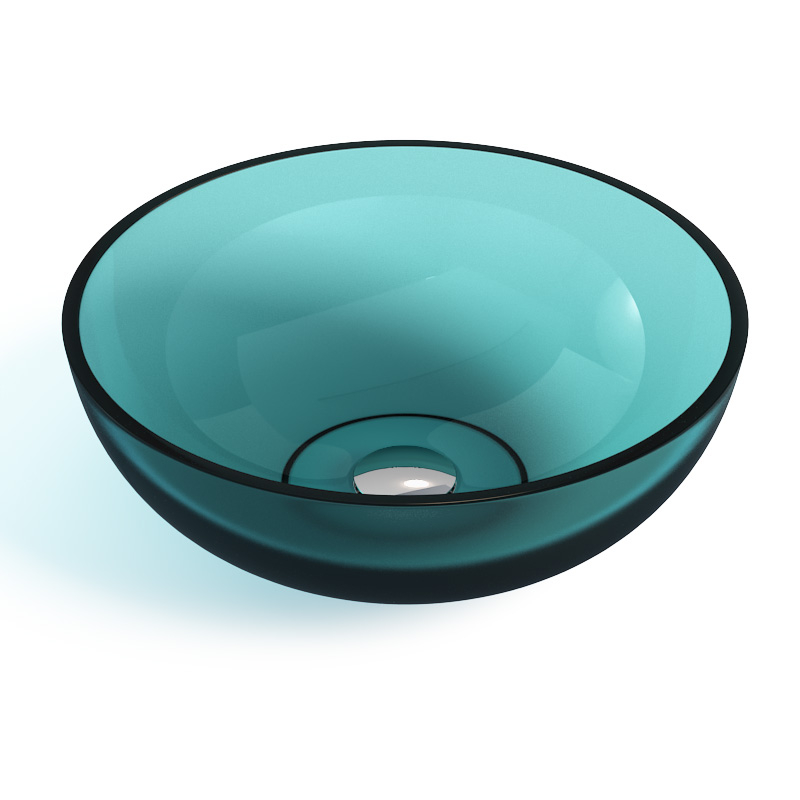 Vasque Bowl 40x15 cm, Transparente Bleue, Ice